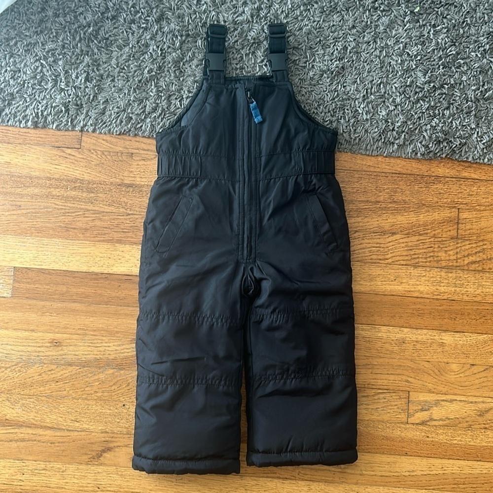 LONDON FOG BOYS Black SNOW SUIT SKI BIBS SIZE 24 Months